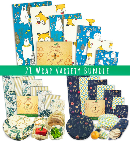 Beeswax Wraps (3 Set Variety Bundle)